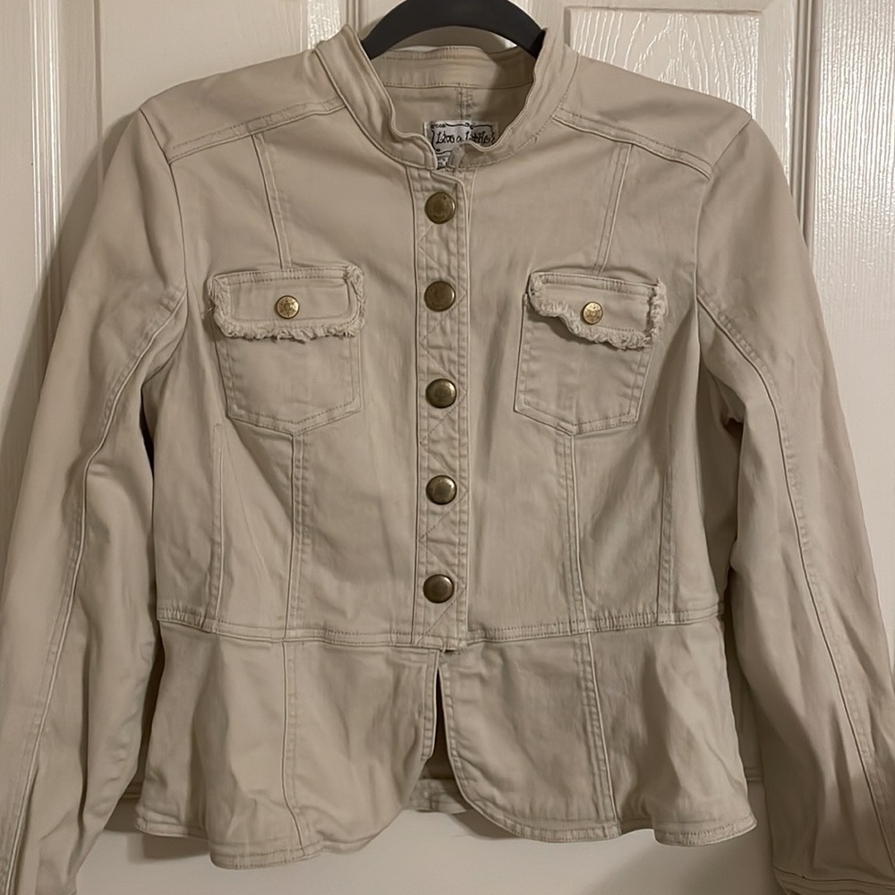 Cream colored denim jacket